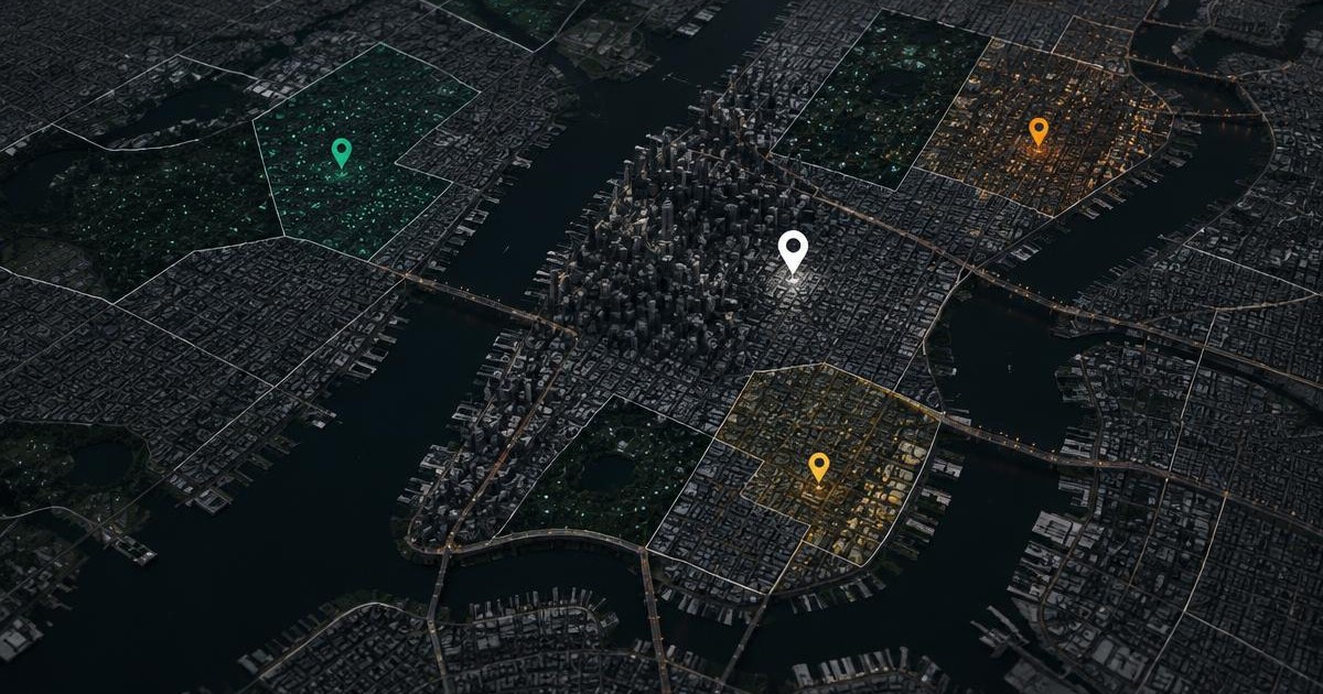 Urban opportunity map with ranked neighbourhoods